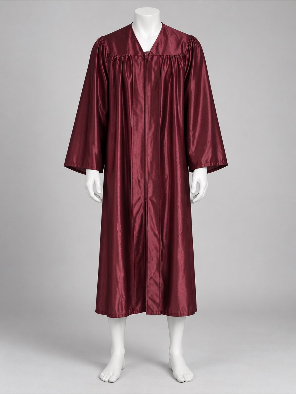 Maroon Men’s Satin Graduation Gown- Tall 6ft Male